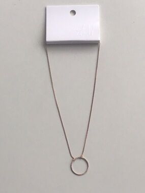 Circle dainty rose gold colored necklace
